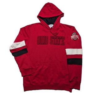 OHIO STATE BUCKEYES x CHAMPION  Men Medium Red Cotton Blend Pullover Hoodie